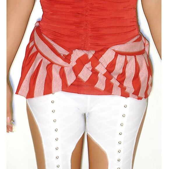 Candy cane striped ruffle scarf Flirty Feminine Fun - Picture 3 of 4